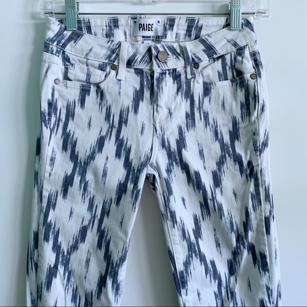 PAIGE Woman’s Verdugo Ultra Skinny Alexandria Ikat Print Jeans Size 26 - Picture 2 of 7